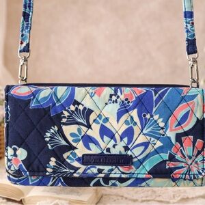 Vera Bradley Lotus Flower Quilted Wallet Crossbody WOC